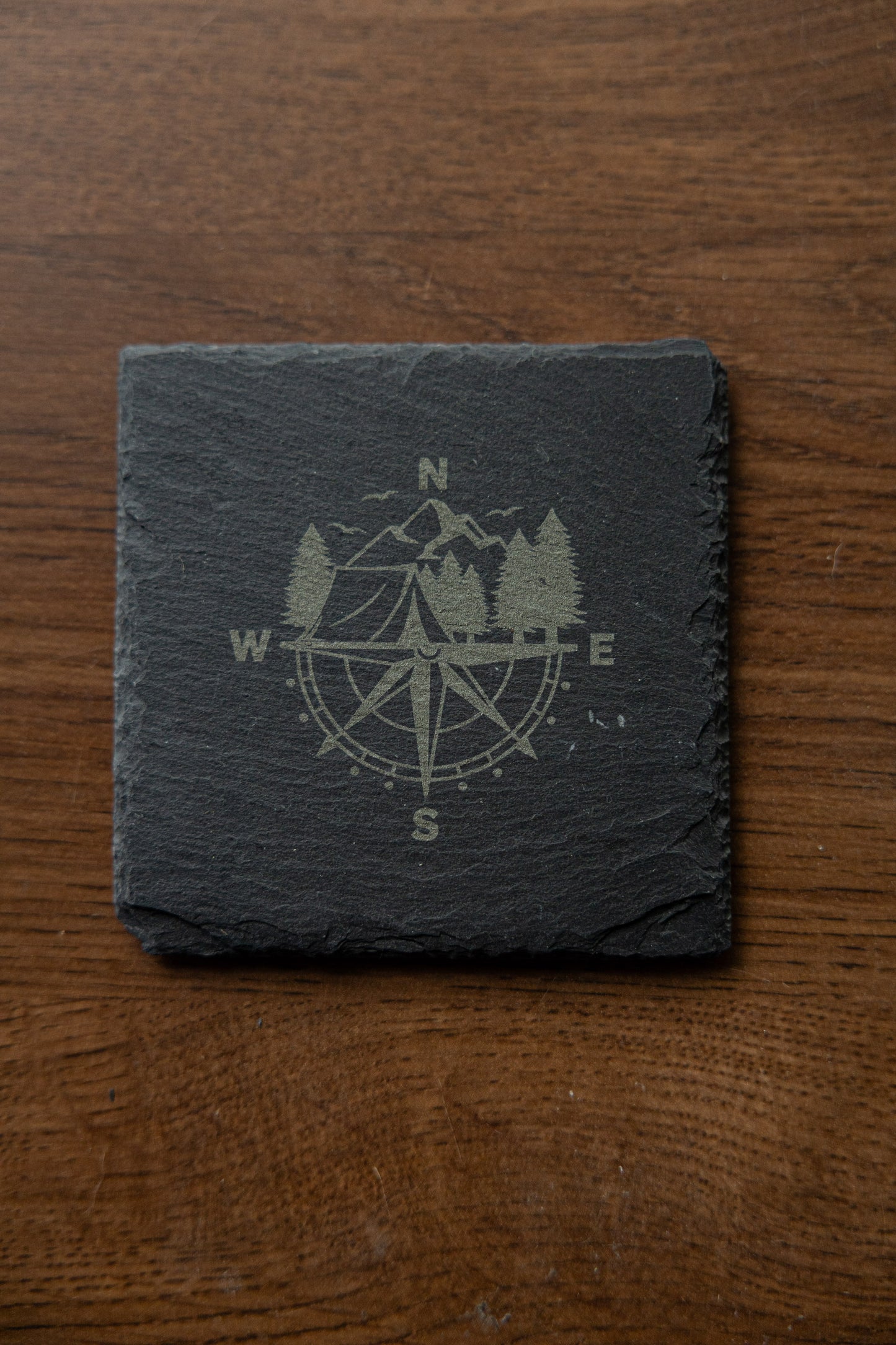 4x4 Slate Coasters_Compass