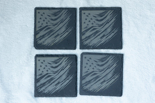 4x4 Slate Coaster_ Flag