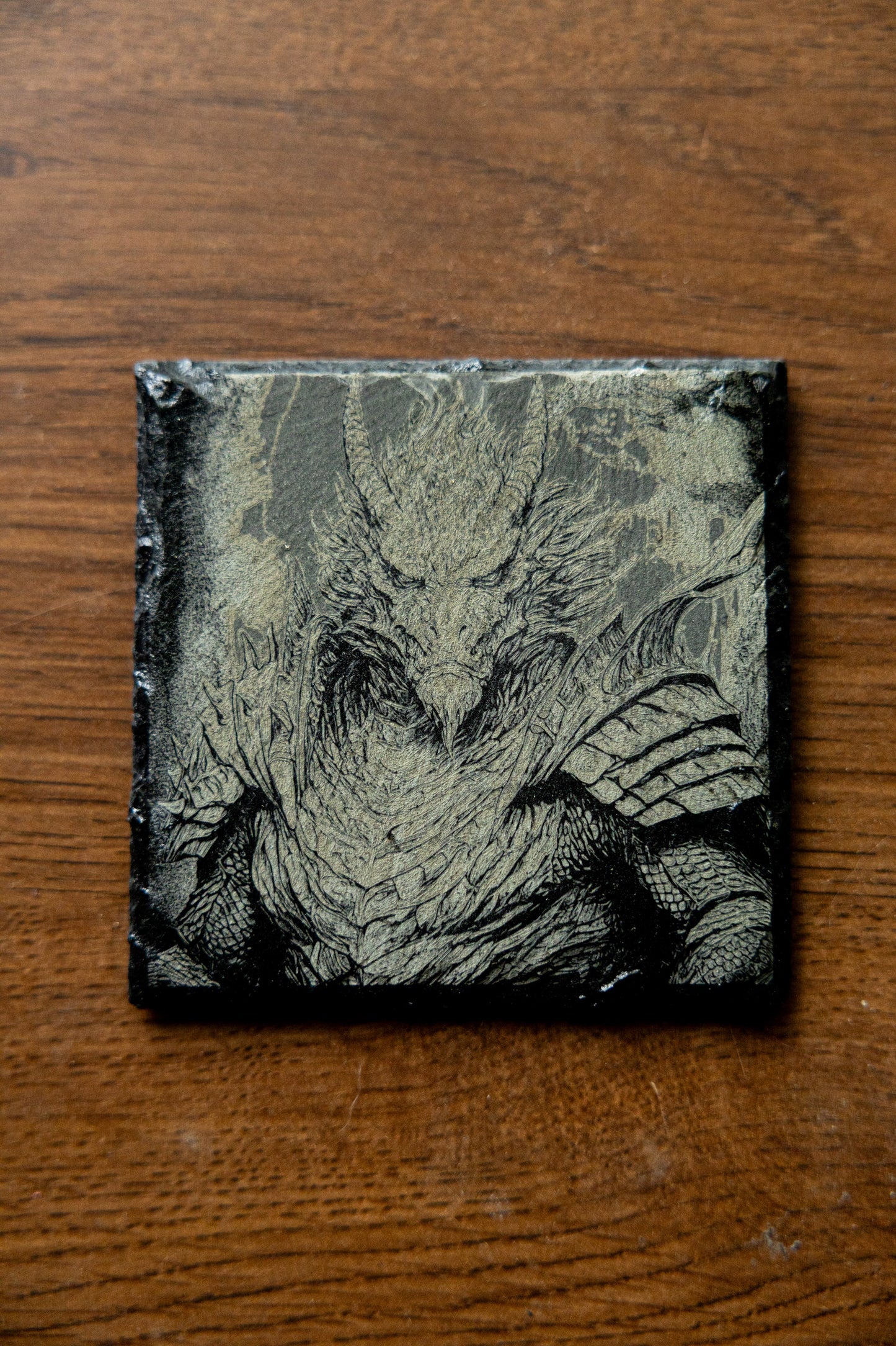 4x4 Slate Coaster_Monster